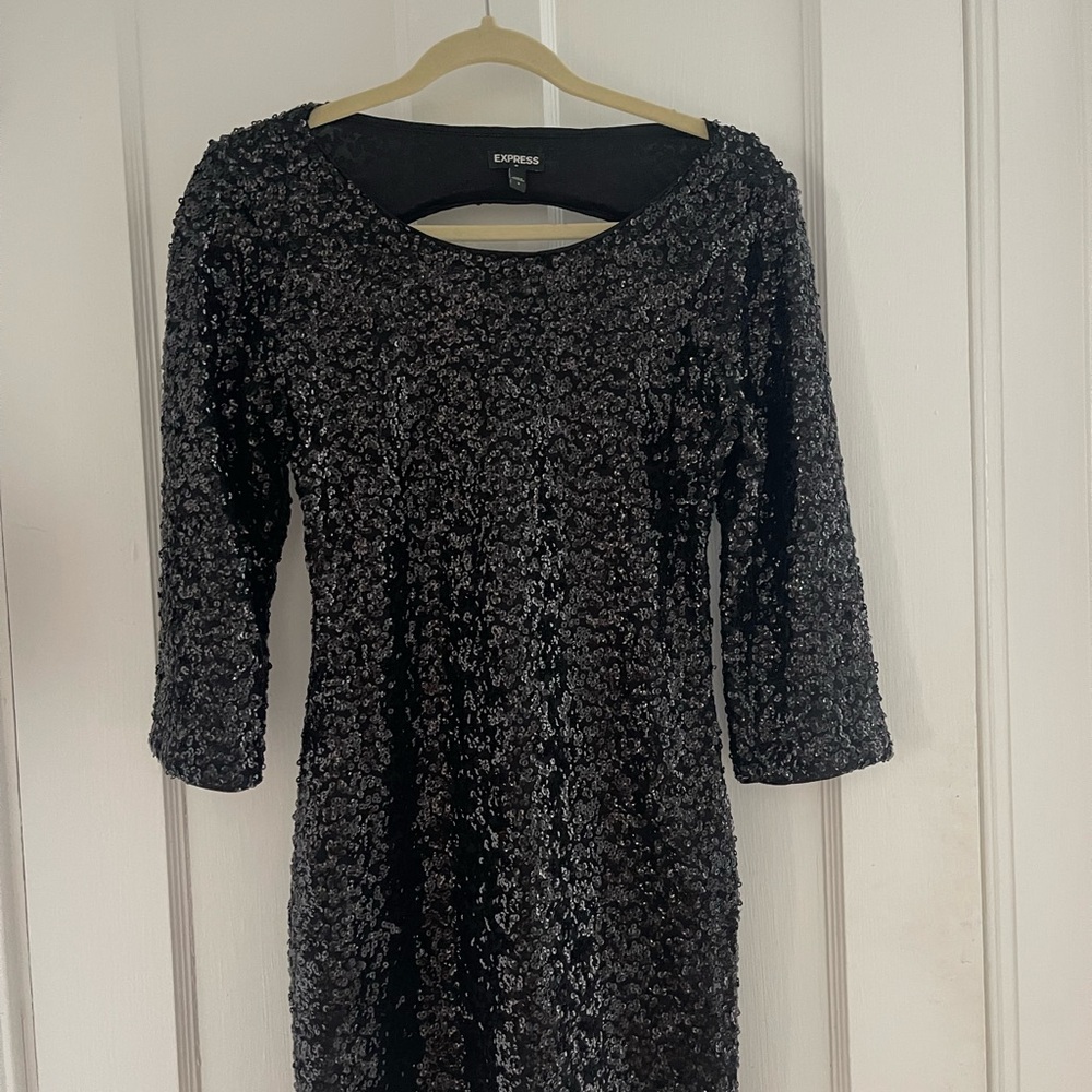 Express Black Sequin Dress